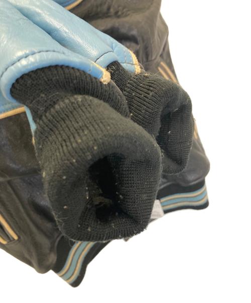 AVIREX VARSITY（アヴィレックスバーシティ）AVIREX VARSITY (アヴィレックスバーシティ) LEATHER VARSITY JACKET ブラック×ブルー サイズ:Sの古着・服飾アイテム