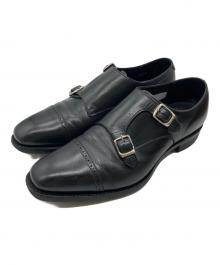 SHETLAND FOX（シェットランドフォックス）の古着「ダブルモンクストラップシューズ」｜ブラック