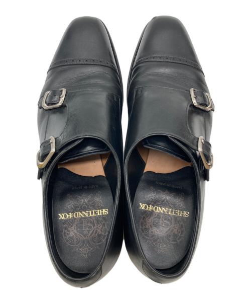 SHETLAND FOX（シェットランドフォックス）SHETLAND FOX (シェットランドフォックス) ダブルモンクストラップシューズ ブラック サイズ:7の古着・服飾アイテム