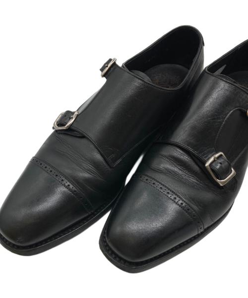 SHETLAND FOX（シェットランドフォックス）SHETLAND FOX (シェットランドフォックス) ダブルモンクストラップシューズ ブラック サイズ:7の古着・服飾アイテム