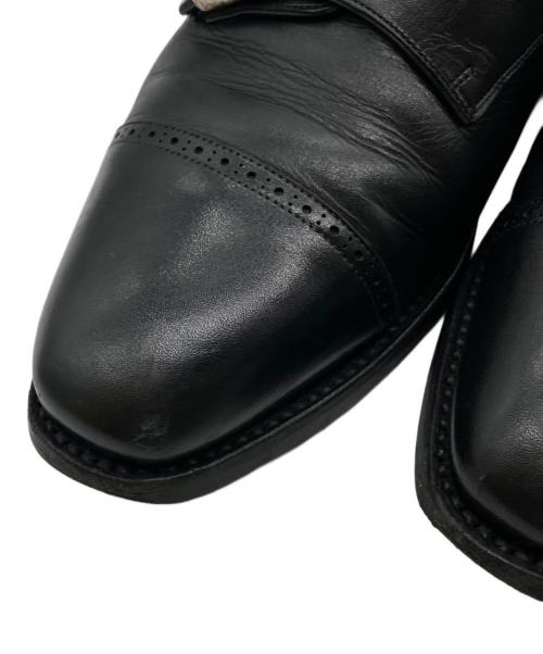 SHETLAND FOX（シェットランドフォックス）SHETLAND FOX (シェットランドフォックス) ダブルモンクストラップシューズ ブラック サイズ:7の古着・服飾アイテム