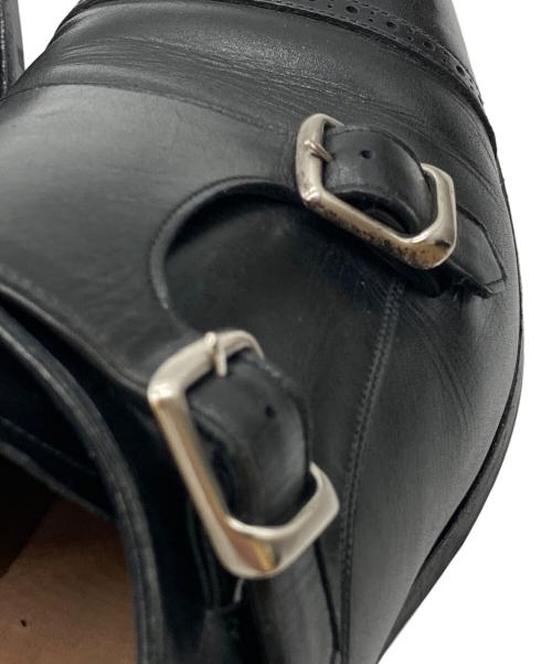 SHETLAND FOX（シェットランドフォックス）SHETLAND FOX (シェットランドフォックス) ダブルモンクストラップシューズ ブラック サイズ:7の古着・服飾アイテム