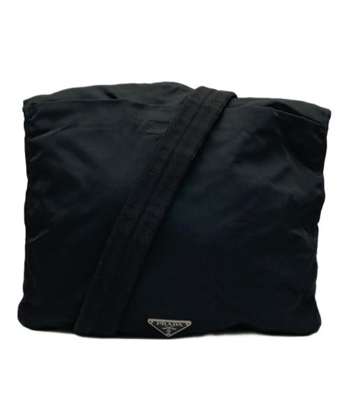 PRADA（プラダ）PRADA (プラダ) 三角ロゴナイロンショルダーバッグ ブラックの古着・服飾アイテム