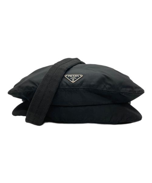 PRADA（プラダ）PRADA (プラダ) 三角ロゴナイロンショルダーバッグ ブラックの古着・服飾アイテム