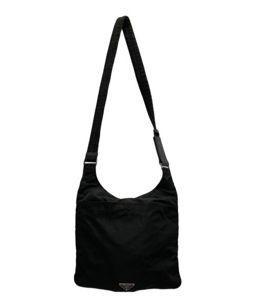 PRADA（プラダ）PRADA (プラダ) 三角ロゴナイロンショルダーバッグ ブラックの古着・服飾アイテム