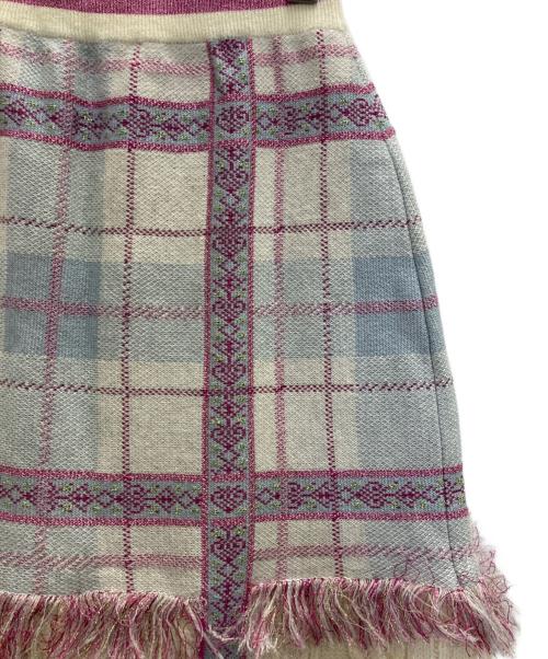 rurumu（ルルムウ）rurumu (ルルムウ) broken check knit SK アイボリー サイズ:FREEの古着・服飾アイテム