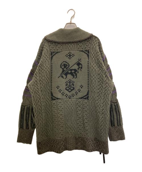 rurumu（ルルムウ）rurumu (ルルムウ) Agnus Dei knit cowichan グレー サイズ:FREEの古着・服飾アイテム