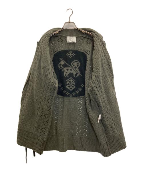 rurumu（ルルムウ）rurumu (ルルムウ) Agnus Dei knit cowichan グレー サイズ:FREEの古着・服飾アイテム