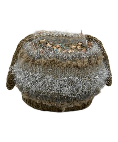 rurumu（ルルムウ）rurumu (ルルムウ) うさ耳 アクリル ニットキャップ ブラウンの古着・服飾アイテム