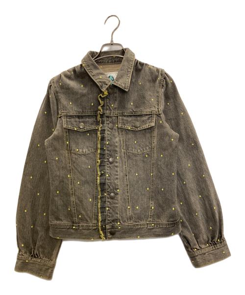 UNDERCOVER（アンダーカバー）UNDERCOVER (アンダーカバー) アーカイブフリル刺繍デニムジャケット ブラック サイズ:Sの古着・服飾アイテム