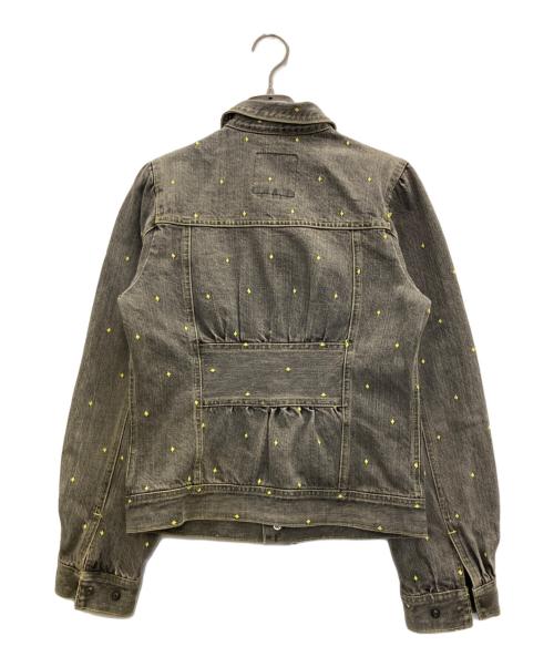 UNDERCOVER（アンダーカバー）UNDERCOVER (アンダーカバー) アーカイブフリル刺繍デニムジャケット ブラック サイズ:Sの古着・服飾アイテム