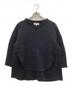 ENFOLDエンフォルド）の古着「スリット入りVネックウールカットソー」｜ネイビー