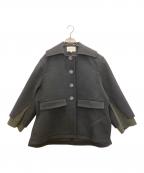 ENFOLDエンフォルド）の古着「メルトンウール スクエアカラー BOX コート」｜ネイビー