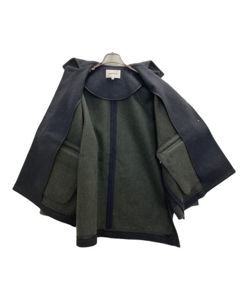 ENFOLD（エンフォルド）ENFOLD (エンフォルド) メルトンウール スクエアカラー BOX コート ネイビー サイズ:36の古着・服飾アイテム