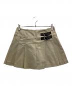 BURBERRY BLUE LABELバーバリーロンドンブルーレーベル）の古着「プリーツキルトミニスカート」｜ベージュ