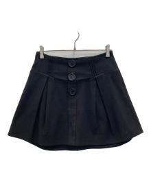 BURBERRY BLUE LABEL（バーバリーロンドンブルーレーベル）の古着「フロントボタンインバーテッドプリーツミニスカート」｜ブラック