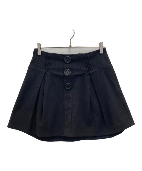 BURBERRY BLUE LABEL（バーバリーロンドンブルーレーベル）BURBERRY BLUE LABEL (バーバリーロンドンブルーレーベル) フロントボタンインバーテッドプリーツミニスカート ブラック サイズ:SIZE38の古着・服飾アイテム