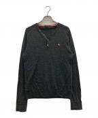 BURBERRY BLACK LABELバーバリーブラックレーベル）の古着「ヘンリーネックニット」｜グレー