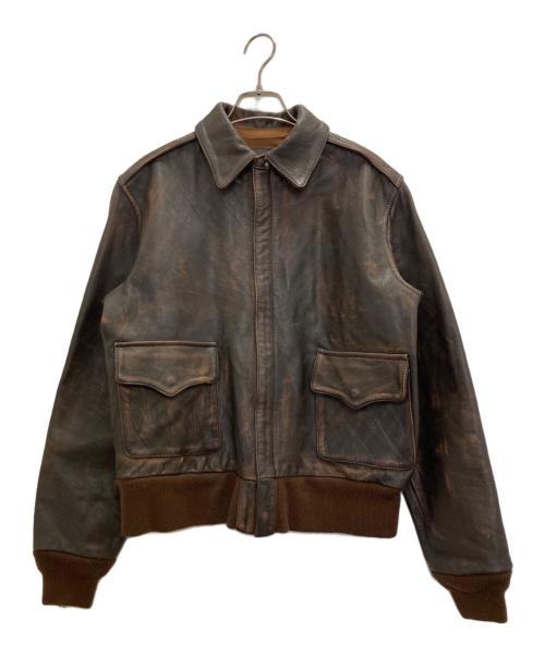 US ARMY（ユーエスアーミー）US ARMY (ユーエスアーミー) A-2 LEATHER FLIGHT JACKET ブラウン サイズ:38の古着・服飾アイテム
