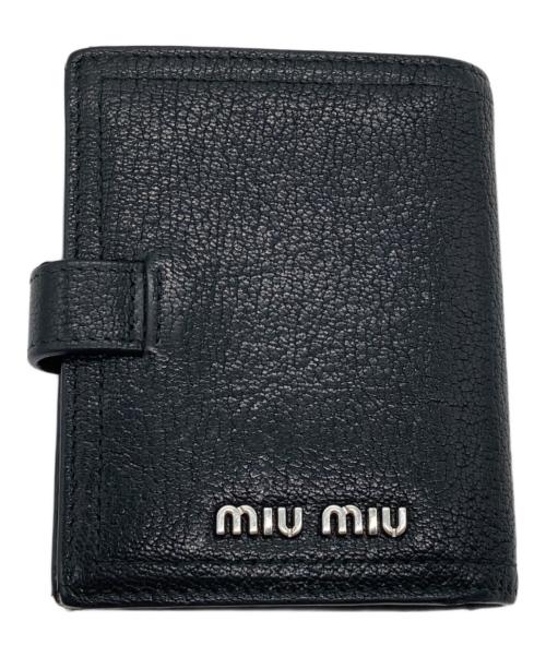 MIU MIU（ミュウミュウ）MIU MIU (ミュウミュウ) レザーウォレット ブラックの古着・服飾アイテム