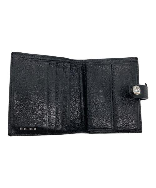 MIU MIU（ミュウミュウ）MIU MIU (ミュウミュウ) レザーウォレット ブラックの古着・服飾アイテム