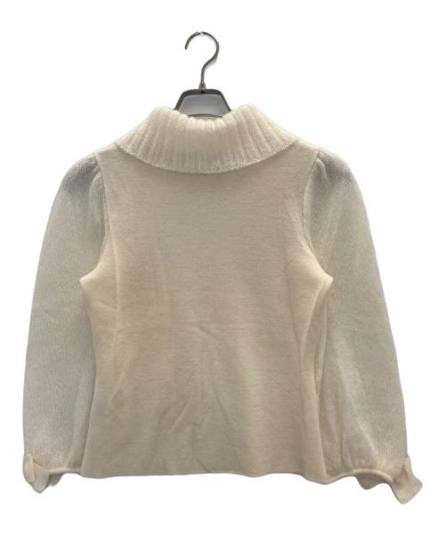 M'S GRACY（エムズグレイシー）M'S GRACY (エムズグレイシー) モヘヤ切替ハイネックニット アイボリー サイズ:38の古着・服飾アイテム