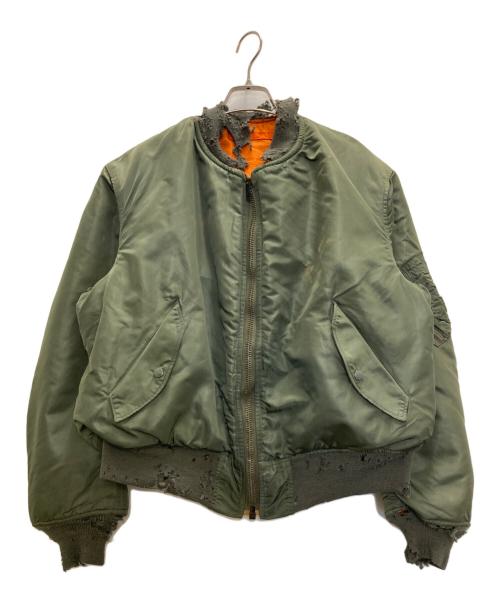ALPHA（アルファ）ALPHA (アルファ) 70s crash  MA-1 FLIGHT JACKET オリーブ サイズ:XLの古着・服飾アイテム