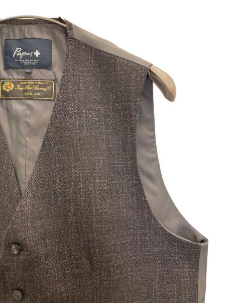 PAPAS（パパス）PAPAS (パパス) ロロピアーナカシミヤブレンド5Bベスト ブラウン サイズ:Ｌの古着・服飾アイテム