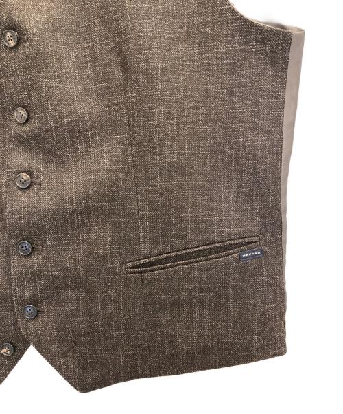 PAPAS（パパス）PAPAS (パパス) ロロピアーナカシミヤブレンド5Bベスト ブラウン サイズ:Ｌの古着・服飾アイテム