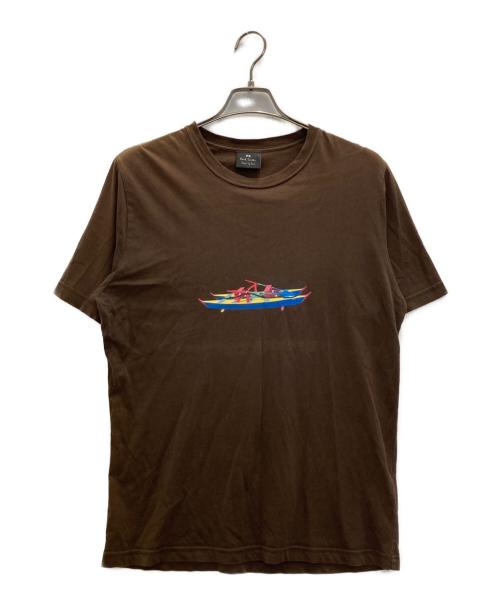 PS Paul Smith（ＰＳポールスミス）PS Paul Smith (ＰＳポールスミス) プリントTシャツ ブラウン サイズ:表記の古着・服飾アイテム