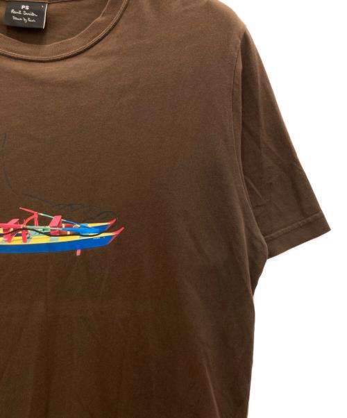 PS Paul Smith（ＰＳポールスミス）PS Paul Smith (ＰＳポールスミス) プリントTシャツ ブラウン サイズ:表記の古着・服飾アイテム