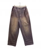 ballsyballsy）の古着「Vintage processing wide work pants」｜パープル