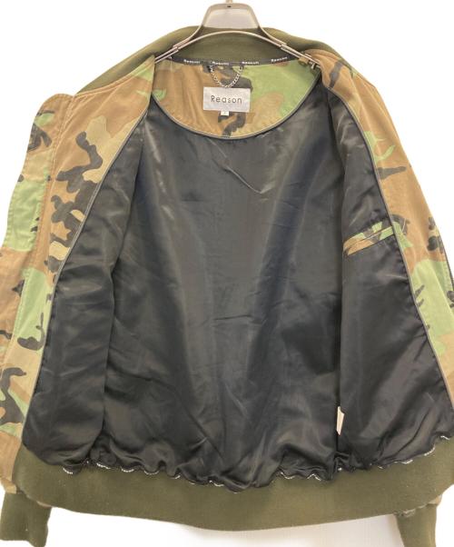 REASON CLOTHING（リーズン・クロージング）Reason clothing (リーズン・クロージング) スプラッシュウッドランドカモフライトジャケット オリーブ サイズ:Sの古着・服飾アイテム