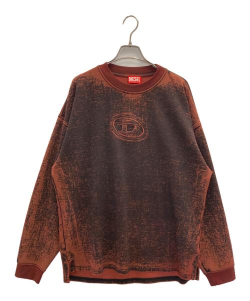 DIESEL（ディーゼル）DIESEL (ディーゼル) ロゴロングスリーブカットソー レッド サイズ:SIZE Lの古着・服飾アイテム