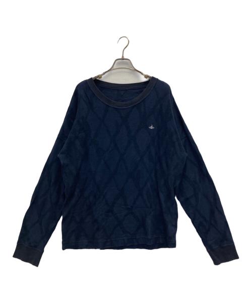 Vivienne Westwood man（ヴィヴィアン ウェストウッド マン）Vivienne Westwood man (ヴィヴィアン ウェストウッド マン) オーブ刺繍コットンクルーネックニット ネイビー サイズ:表記なしの古着・服飾アイテム
