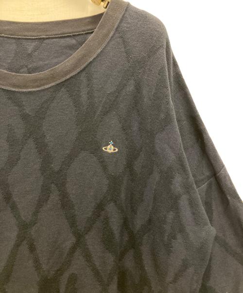 Vivienne Westwood man（ヴィヴィアン ウェストウッド マン）Vivienne Westwood man (ヴィヴィアン ウェストウッド マン) オーブ刺繍コットンクルーネックニット ネイビー サイズ:表記なしの古着・服飾アイテム