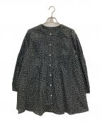 Leilian WHITE LABELレリアン ホワイトレーベル）の古着「パールボタンドットブラウス」｜ブラック