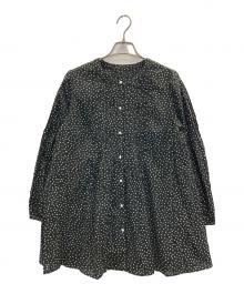 Leilian WHITE LABEL（レリアン ホワイトレーベル）の古着「パールボタンドットブラウス」｜ブラック
