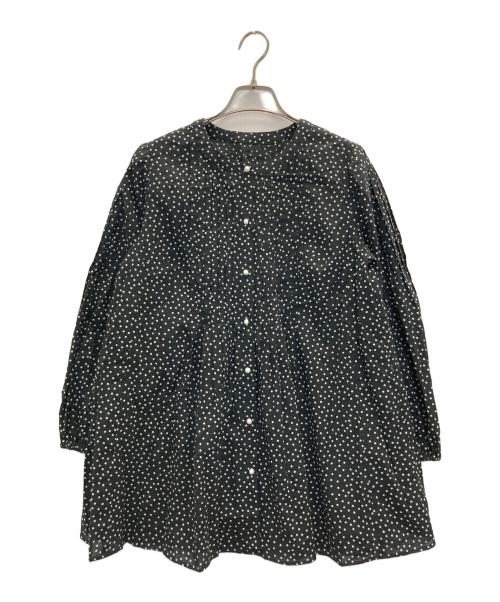 Leilian WHITE LABEL（レリアン ホワイトレーベル）LEILIAN WHITE LABEL (レリアン ホワイトレーベル) パールボタンドットブラウス ブラック サイズ:Ｌの古着・服飾アイテム