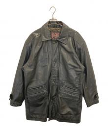 LOLDANTHONY（ロードアンソニー）の古着「カウレザーコート」｜ブラック