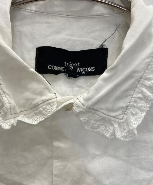 tricot COMME des GARCONS（トリココムデギャルソン）tricot COMME des GARCONS (トリココムデギャルソン) レースカラーブラウス ホワイト サイズ:Sの古着・服飾アイテム