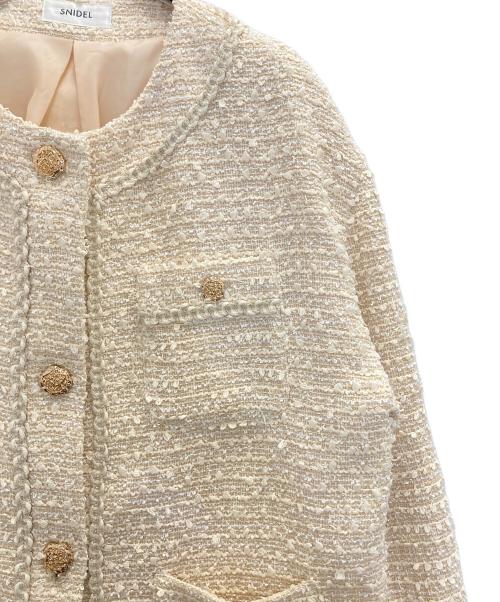Snidel（スナイデル）Snidel (スナイデル) オーバーサイズツイードジャケット ベージュ サイズ:1の古着・服飾アイテム