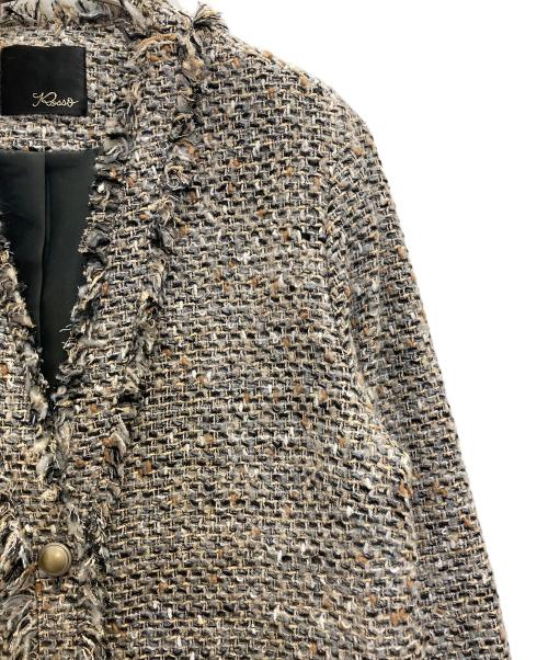 ROSSO（ロッソ）ROSSO (ロッソ) ツイードVネックジャケット ベージュ サイズ:FREEの古着・服飾アイテム