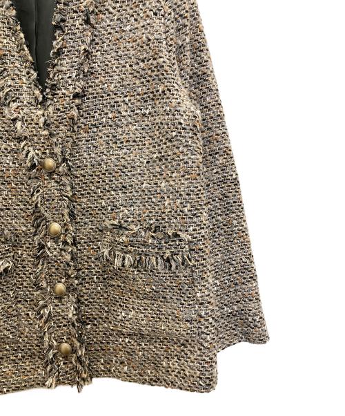 ROSSO（ロッソ）ROSSO (ロッソ) ツイードVネックジャケット ベージュ サイズ:FREEの古着・服飾アイテム