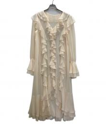 eimy istoire（エイミーイストワール）の古着「ラッフルロングドレス」｜ベージュ