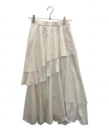 FRAY ID（フレイ アイディー）の古着「イレヘムティアードスカート」｜ホワイト