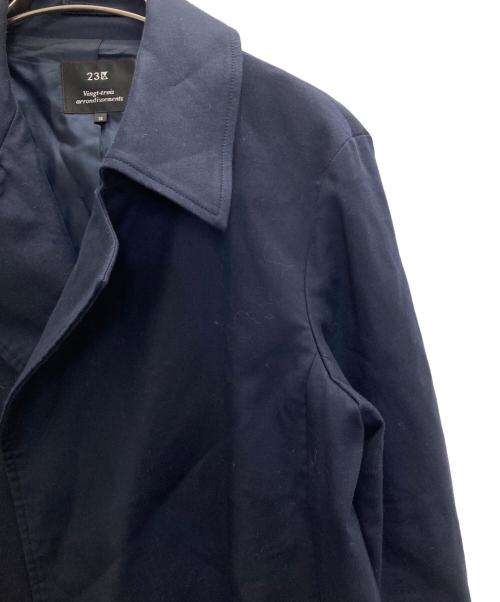 23区（ニジュウサンク）23区 (ニジュウサンク) コットンダブルクロス ロング トレンチコート ネイビー サイズ:36の古着・服飾アイテム