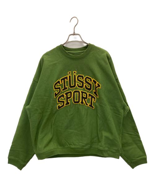 stussy（ステューシー）stussy (ステューシー) ビッグ刺繍ロゴスウェット グリーン サイズ:SIZE Lの古着・服飾アイテム