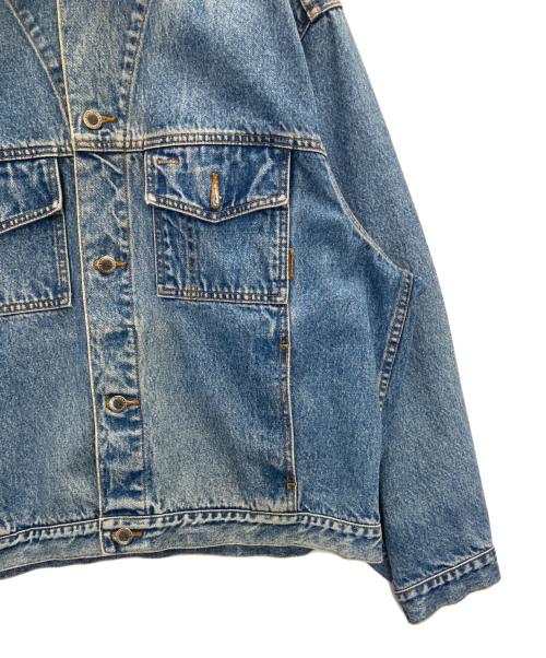 Timberland（ティンバーランド）Timberland (ティンバーランド) 襟レザーデニムジャケット インディゴ サイズ:Ⅼの古着・服飾アイテム