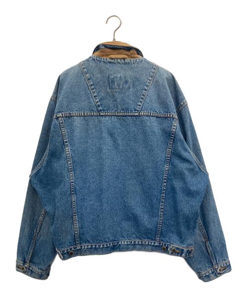 Timberland（ティンバーランド）Timberland (ティンバーランド) 襟レザーデニムジャケット インディゴ サイズ:Ⅼの古着・服飾アイテム